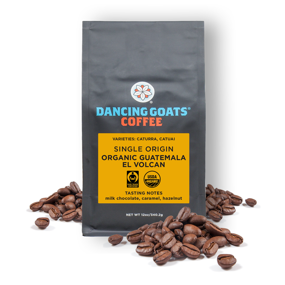 Image of 12oz Single Origin bag with coffee beans