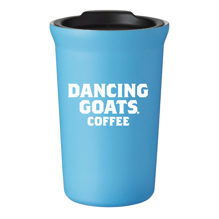 logo stainless insulated tumbler blue front