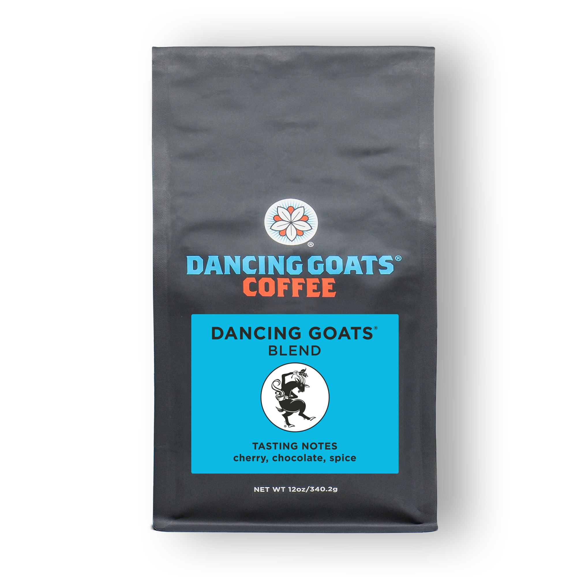 Dancing Goats coffee is dark, smooth, and sweet, with a beautiful floral aroma. Featuring coffees from each of the world’s growing regions, East Africa, Central America, and Indonesia, Dancing Goats blend is our most versatile coffee blend, performing well as both a brewed coffee and in all espresso applications. Made with 100% Arabica Coffee Beans.  Always roasted to order.