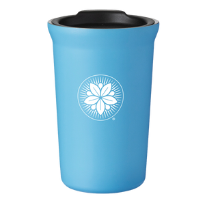logo stainless insulated tumbler blue back
