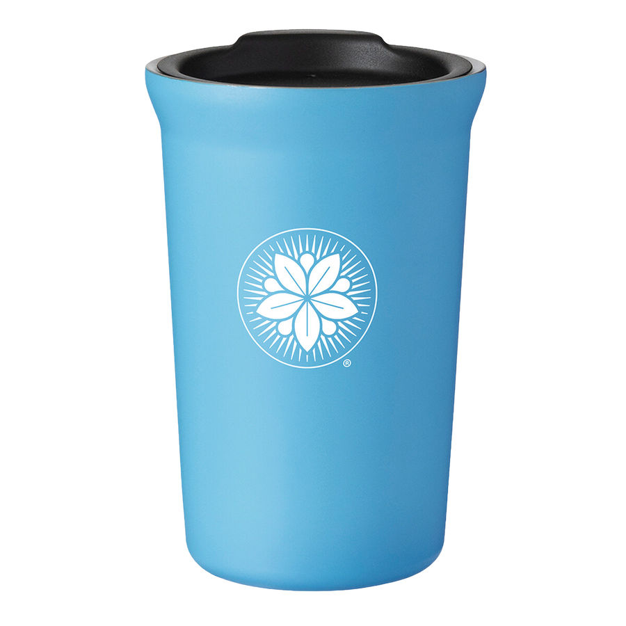 logo stainless insulated tumbler blue back