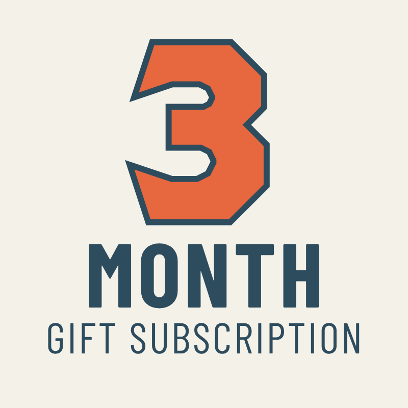 number 3 in orange, month gift subscription