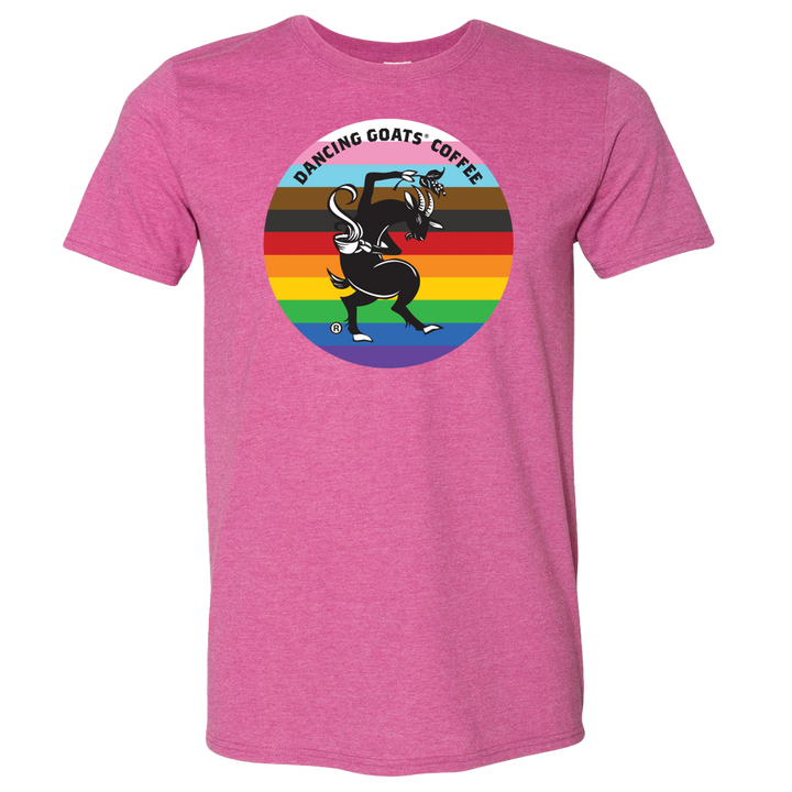 Dancing Goats® Coffee Pride Logo Tee - Heather Berry