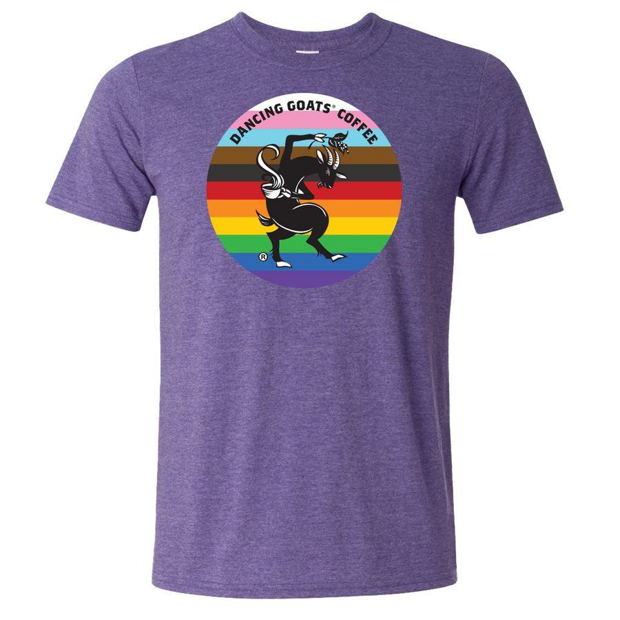 Dancing Goats® Coffee Pride Tee - Heather Purple