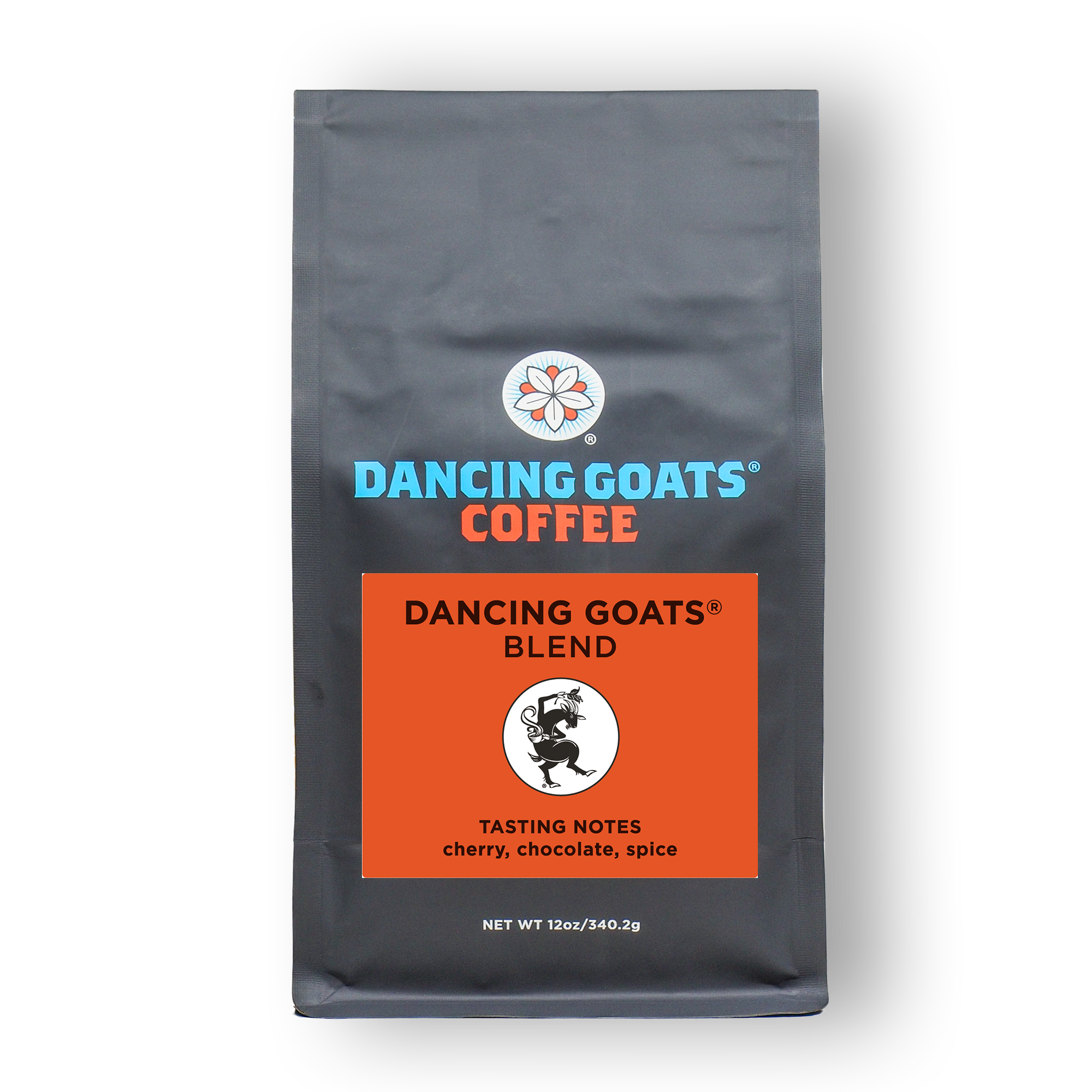 Dancing Goats Coffee bag on a white background