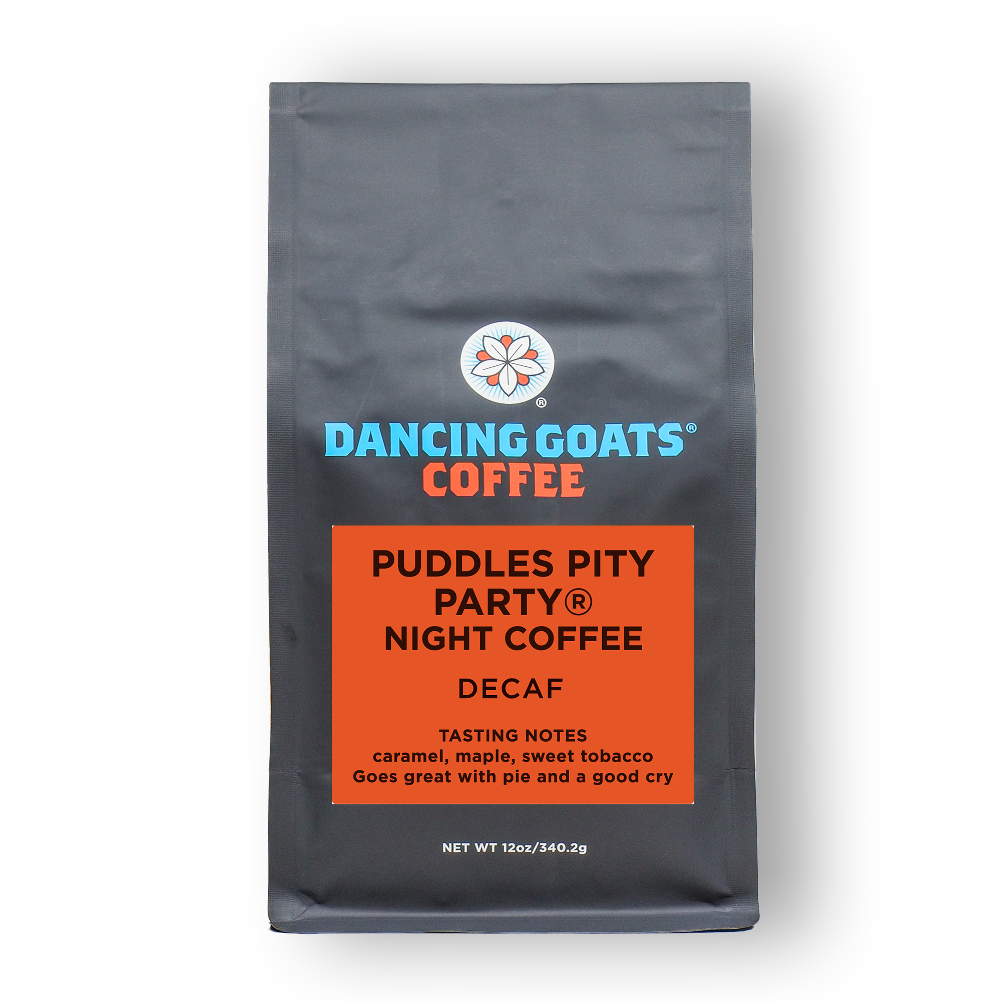 Dancing Goats Coffee package on a white background