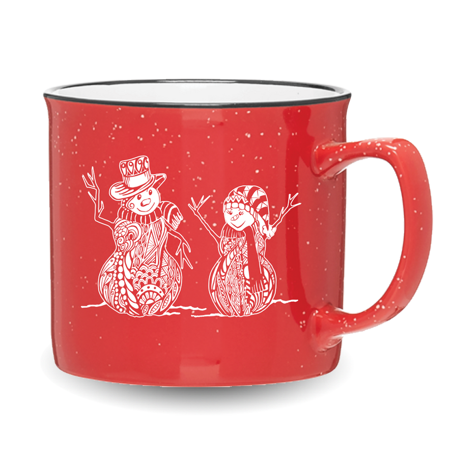 LIMITED EDITION - Holiday Snowmen Logo Ceramic Mug - Red